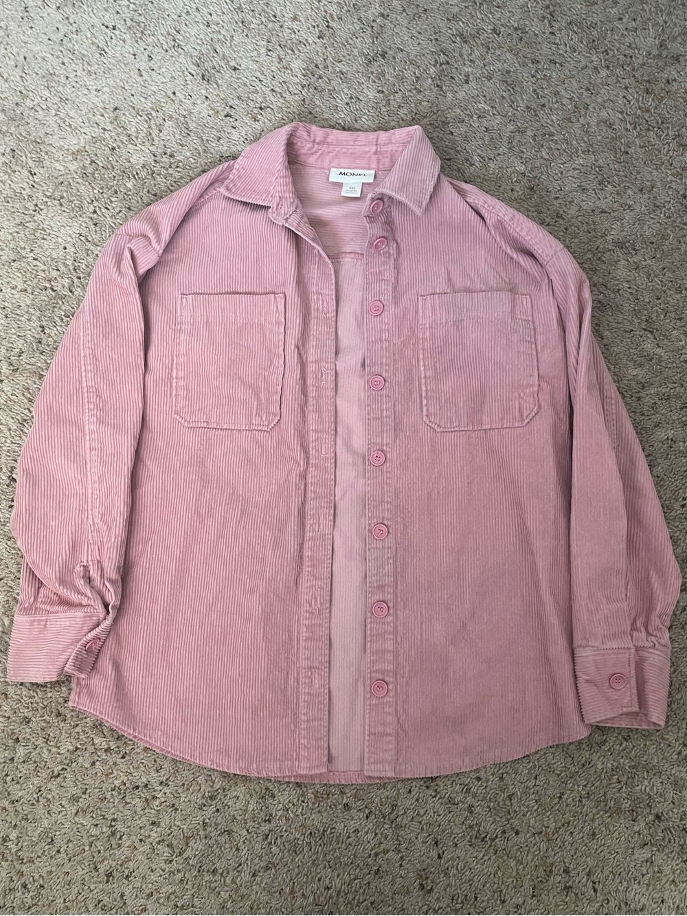 Monki Dusty Pink Corduroy Button-Down Shirt